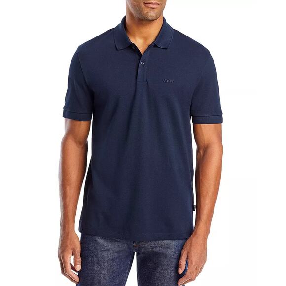 Hugo Boss Men's Pallas Regular Fit Polo Shirt, Navy, New Without Tags, Size L - Picture 1 of 2